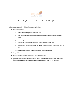 Supporting-Evidence-required-for-Quarries-and-Sandpits summary image
										